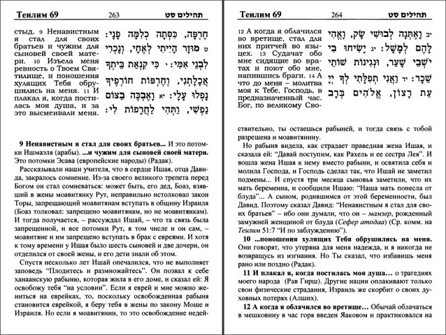 Теилим - с избранными комментариями - 69:9