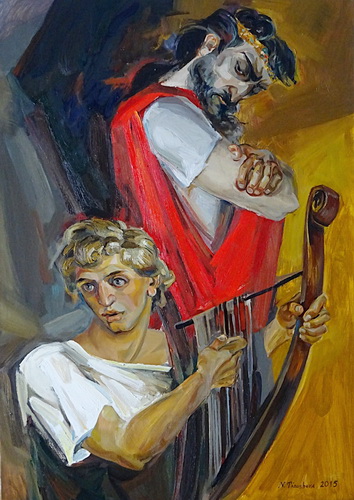 Давид и Саул. Картина беларуской художницы Натальи Табушевой. 