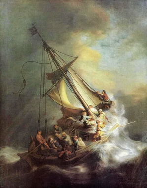 Рембрандт Харменс Ван Рейн Челн Христа на море